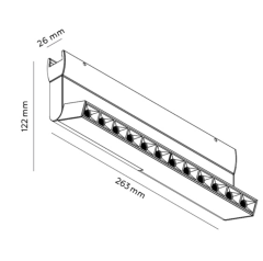 Светильник трековый линейный поворотный LENS 8W CRD-S-0018-B Cordini