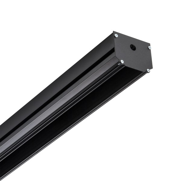 505427 Трек встраиваемый под гарпун 2м TETA PRO ЧЕРНЫЙ  в натяжной ПВХ потолок (Резинки 2 шт в комплекте)