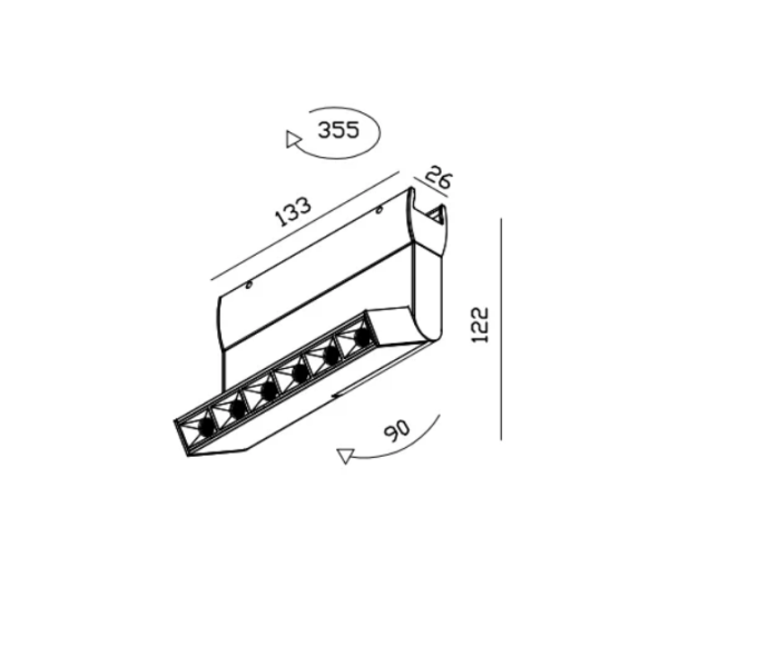 Светильник трековый линейный поворотный LENS 4W CRD-S-0016-W Cordini