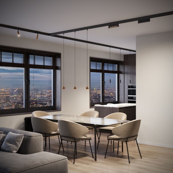 Шинопровод накладной черный 1 м Slim Magnetic 85085/00