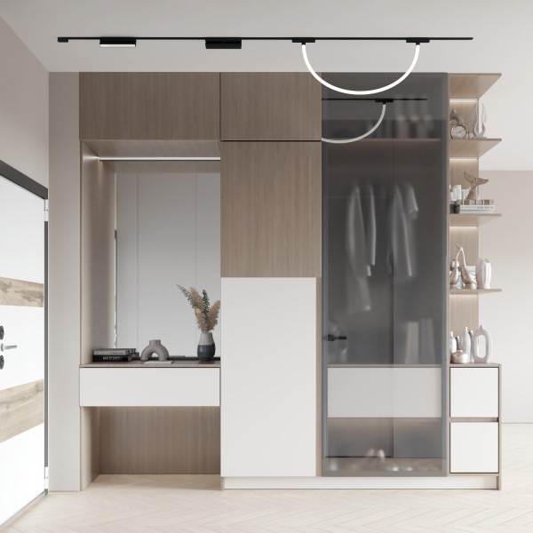 DK5357-BK Светильник для трека Air, серия Ray 4000 со светодиодом, ?22*L1000MM, 48V DC, 12W, RA?90, 360°, 4000K, IP20, черный, алюминий