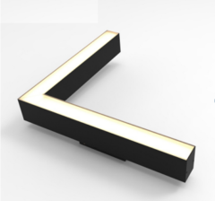 LINER MAGNETIC S20 Угловой 48V 14.4W 120° 3000K CRI90 OSRAM | Черный корпус L305х305mm