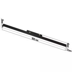 Трековый магнитный светильник LINER MAGNETIC S20 48V 20W 120° 3000-6000K Tuya Smart CRI90 OSRAM | Черный корпус L600mm