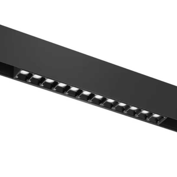 Трековый светодиодный светильник магнитный LINER BLACK MASK MAGNETIC S20 48V 12W 36° 3000K CRI90 OSRAM | Черный корпус L220mm