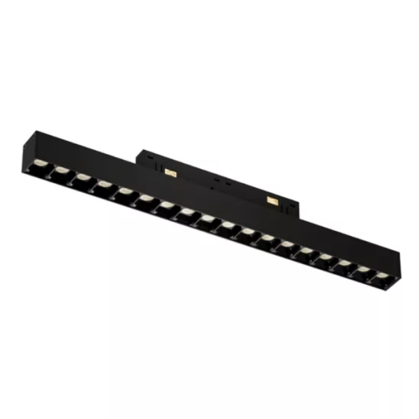 Трековый светодиодный светильник магнитный LINER BLACK MASK MAGNETIC S20 48V 18W 36° 3000K CRI90 OSRAM | Черный корпус L328mm 