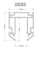 ST040.429.00 Шинопровод 220 под натяжной потолок ST-Luce Черный Длина 2 000мм SKYLINE 220