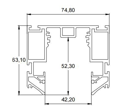 Профиль Track 50 24V  LumFer со встроенным шинопроводом
