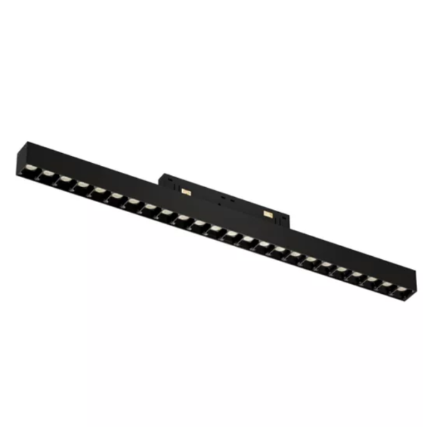 Трековый светодиодный светильник магнитный LINER BLACK MASK MAGNETIC S20 48V 24W 36° 3000K CRI90 OSRAM | Черный корпус L435mm