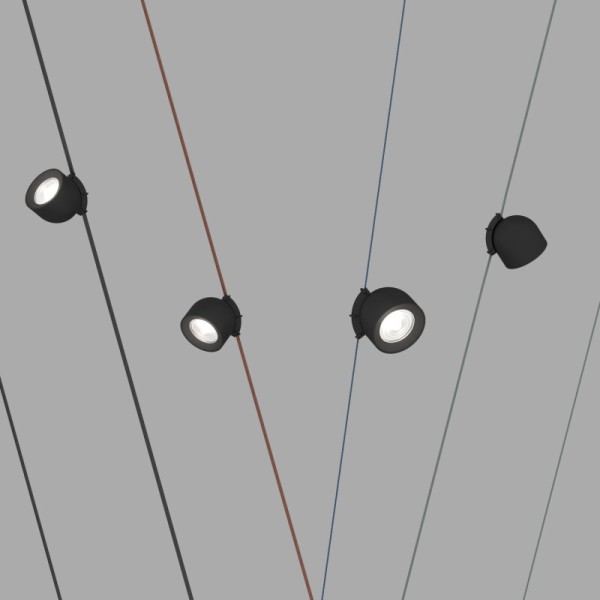 DK5540-BK Поворотный светильник для трека-ремня Belty, серия Spot, со светодиодом, D100*H107мм, 48V DC, 12W, RA90, 38°, 4000K, IP20, черный, алюминий