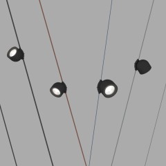 DK5540-BK Поворотный светильник для трека-ремня Belty, серия Spot, со светодиодом, D100*H107мм, 48V DC, 12W, RA90, 38°, 4000K, IP20, черный, алюминий