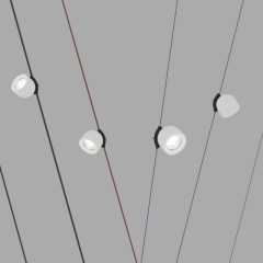 DK5540-WH+BK Поворотный светильник для трека-ремня Belty, серия Spot, со светодиодом, D100*H107мм, 48V DC, 12W, RA90, 38°, 4000K, IP20, белый с черным, алюминий