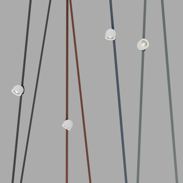 DK5540-WH+BK Поворотный светильник для трека-ремня Belty, серия Spot, со светодиодом, D100*H107мм, 48V DC, 12W, RA90, 38°, 4000K, IP20, белый с черным, алюминий