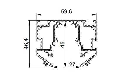 Профиль LumFer Track S23 48V со встроенным шинопроводом 