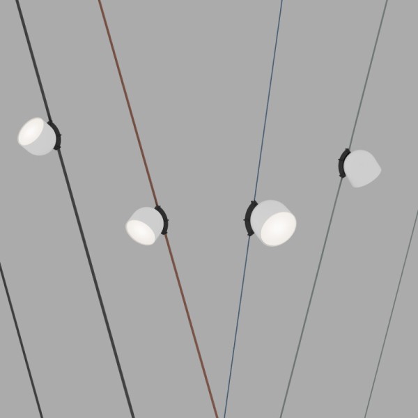 DK5542-WH+BK Поворотный светильник для трека-ремня Belty, серия Spot, со светодиодом, D100*H107мм, 48V DC, 12W, RA90, 120°, 4000K, IP20, белый с черным, алюминий