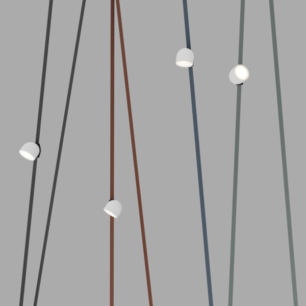 DK5542-WH+BK Поворотный светильник для трека-ремня Belty, серия Spot, со светодиодом, D100*H107мм, 48V DC, 12W, RA90, 120°, 4000K, IP20, белый с черным, алюминий