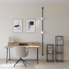 DK5542-WH+BK Поворотный светильник для трека-ремня Belty, серия Spot, со светодиодом, D100*H107мм, 48V DC, 12W, RA90, 120°, 4000K, IP20, белый с черным, алюминий