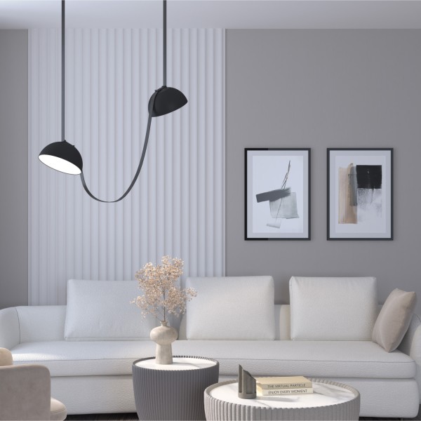 DK5560-BK Cветильник для трека-ремня Belty, серия Flow со светодиодом, D220*H117мм, 48V DC, 24W, RA90, 120°, 4000K, IP20, черный, алюминий