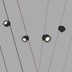 DK5541-BK Поворотный светильник для трека-ремня Belty, серия Spot, со светодиодом, D100*H107мм, 48V DC, 12W, RA90, 38°, 3000K, IP20, черный, алюминий