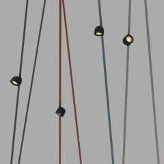 DK5541-BK Поворотный светильник для трека-ремня Belty, серия Spot, со светодиодом, D100*H107мм, 48V DC, 12W, RA90, 38°, 3000K, IP20, черный, алюминий