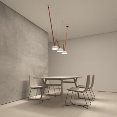 DK5560-WH+BK Cветильник для трека-ремня Belty, серия Flow, со светодиодом, D220*H117мм, 48V DC, 24W, RA90, 120°, 4000K, IP20, белый с черным, алюминий