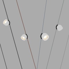 DK5541-WH+BK Поворотный светильник для трека-ремня Belty, серия Spot, со светодиодом, D100*H107мм, 48V DC, 12W, RA90, 38°, 3000K, IP20, белый с черным, алюминий