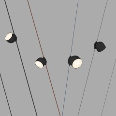 DK5543-BK Поворотный светильник для трека-ремня Belty, серия Spot, со светодиодом, D100*H107мм, 48V DC, 12W, RA90, 120°, 3000K, IP20, черный, алюминий