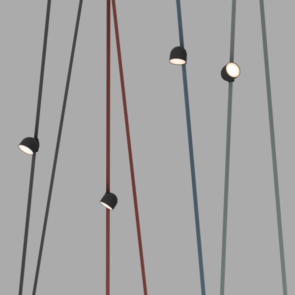 DK5543-BK Поворотный светильник для трека-ремня Belty, серия Spot, со светодиодом, D100*H107мм, 48V DC, 12W, RA90, 120°, 3000K, IP20, черный, алюминий