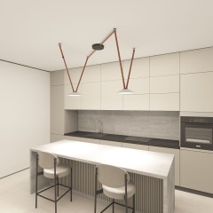 DK5564-WH+BK Cветильник для трека-ремня Belty, серия Flow, со светодиодом, D300*H71мм, 48V DC, 20W, RA90, 120°, 4000K, IP20, белый с черным, алюминий