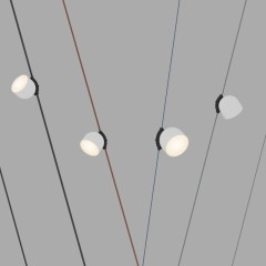 DK5543-WH+BK Поворотный светильник для трека-ремня Belty, серия Spot, со светодиодом, D100*H107мм, 48V DC, 12W, RA90, 120°, 3000K, IP20, белый с черным, алюминий