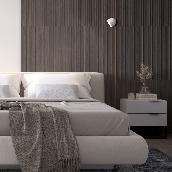 DK5543-WH+BK Поворотный светильник для трека-ремня Belty, серия Spot, со светодиодом, D100*H107мм, 48V DC, 12W, RA90, 120°, 3000K, IP20, белый с черным, алюминий