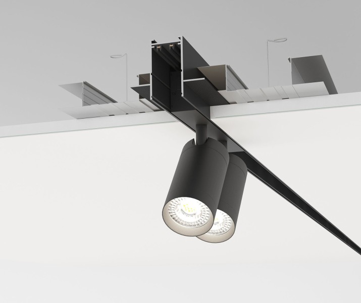 TR2012-BK Встраиваемый шинопровод SMART 2м под ГКЛ, черный