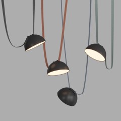 DK5561-BK Cветильник для трека-ремня Belty, серия Flow со светодиодом, D220*H117мм, 48V DC, 24W, RA90, 120°, 3000K, IP20, черный, алюминий