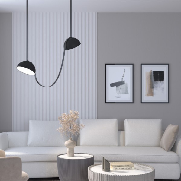 DK5561-BK Cветильник для трека-ремня Belty, серия Flow со светодиодом, D220*H117мм, 48V DC, 24W, RA90, 120°, 3000K, IP20, черный, алюминий