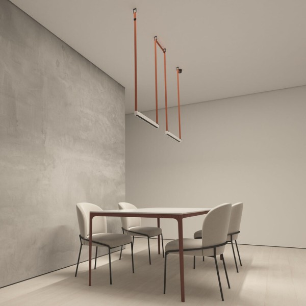 DK5572-WB Cветильник для трека-ремня Belty, серия Grill, со светодиодом, L642*W40*H45мм, 48V DC, 24W, RA90, 24°, 4000K, IP20, белый с черным, алюминий