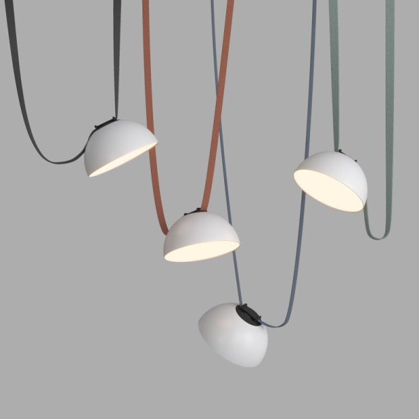 DK5561-WH+BK Cветильник для трека-ремня Belty, серия Flow, со светодиодом, D220*H117мм, 48V DC, 24W, RA90, 120°, 3000K, IP20, белый с черным, алюминий