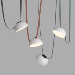 DK5561-WH+BK Cветильник для трека-ремня Belty, серия Flow, со светодиодом, D220*H117мм, 48V DC, 24W, RA90, 120°, 3000K, IP20, белый с черным, алюминий