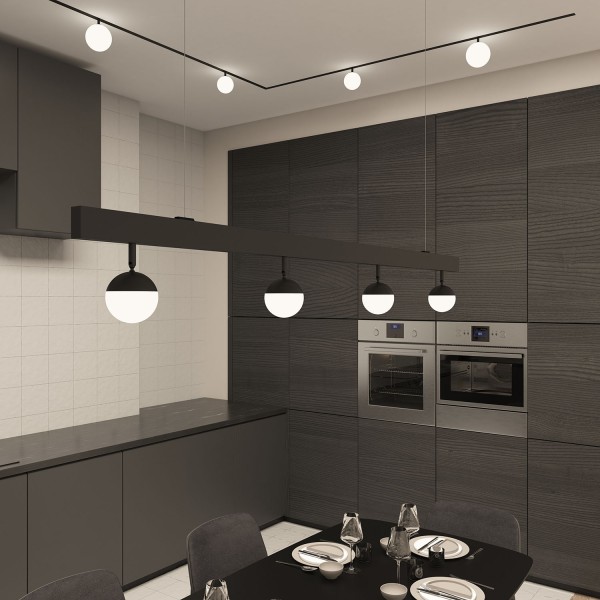 DK8051-BK Рассеивающий светильник SMART MOON 5W DIM 3000K-6000K, ?130мм, черный, акрил