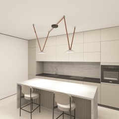 DK5565-WH+BK Cветильник для трека-ремня Belty, серия Flow, со светодиодом, D300*H71мм, 48V DC, 12W, RA90, 120°, 3000K, IP20, белый с черным, алюминий