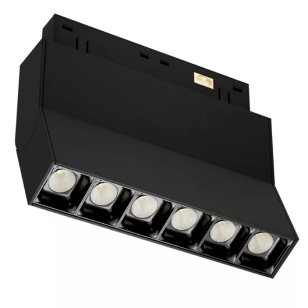 Трековый светодиодный светильник магнитный SPOT BLACK BOOK MAGNETIC S20 48V 8W 36° CRI90 OSRAM 4000K | Черный корпус L112хH110mm