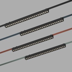 DK5573-BK Cветильник для трека-ремня Belty, серия Grill, со светодиодом, L642*W40*H45мм, 48V DC, 24W, RA90, 24°, 3000K, IP20, черный, алюминий