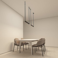 DK5573-BK Cветильник для трека-ремня Belty, серия Grill, со светодиодом, L642*W40*H45мм, 48V DC, 24W, RA90, 24°, 3000K, IP20, черный, алюминий