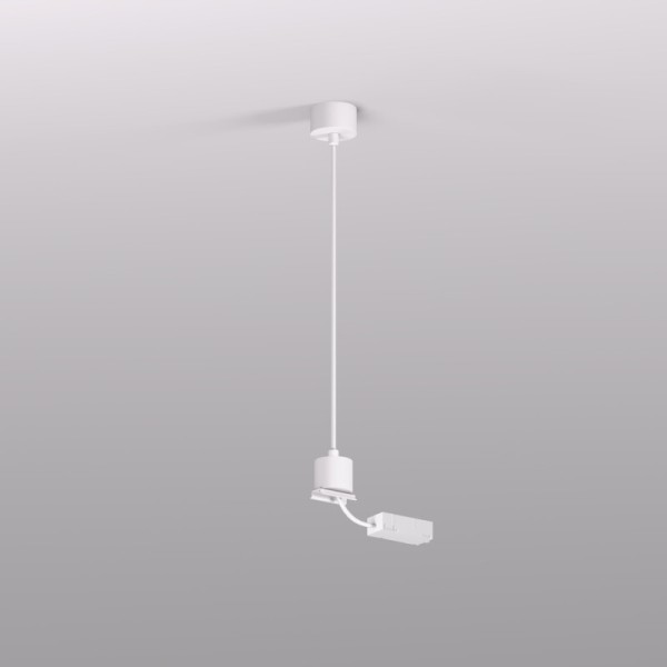 TR2124-WH Подвод питания для подвесного монтажа трека SMART BASE, АС 220-240V, IP20, 5м, белый, алюминий