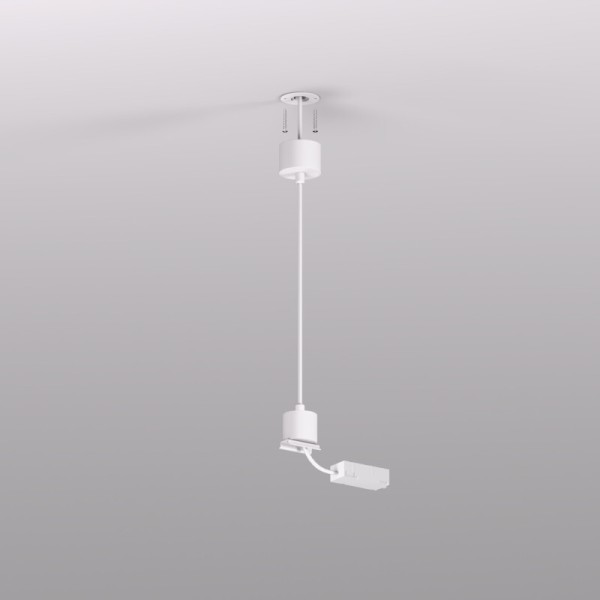 TR2124-WH Подвод питания для подвесного монтажа трека SMART BASE, АС 220-240V, IP20, 5м, белый, алюминий