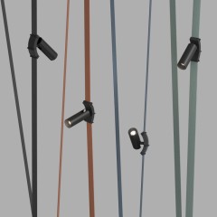 DK5546-BK Поворотный светильник для трека-ремня Belty, серия Spot, со светодиодом, D35*L126.5мм, 48V DC, 7W, RA90, 30°, 4000K, IP20, черный, алюминий