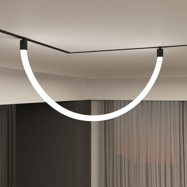 DK8060-BK Гибкий рассеивающий матовый светильник SMART RAY 18W DIM 3000K-6000K, длина плафона 1.5м, черный