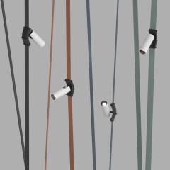 DK5546-BW+BK Поворотный светильник для трека-ремня Belty, серия Spot, со светодиодом, D35*L126.5мм, 48V DC, 7W, RA90, 30°, 4000K, IP20, белый с черным, алюминий