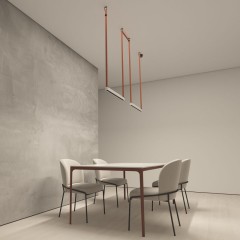 DK5573-WB Cветильник для трека-ремня Belty, серия Grill, со светодиодом, L642*W40*H45мм, 48V DC, 24W, RA90, 24°, 3000K, IP20, белый с черным, алюминий