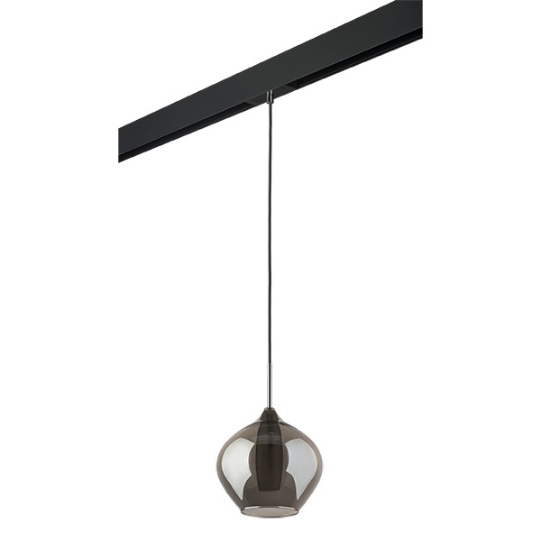 PRO803047 Светильник д/1-фазн трека PENTOLA 1х25W G9 ХРОМ/ДЫМЧАТЫЙ/ЧЕРНЫЙ (803047+595007)