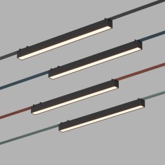 DK5577-BK Cветильник для трека-ремня Belty, серия Linear, со светодиодом, L642*W40*H45мм, 48V DC, 24W, RA90, 120°, 3000K, IP20, черный, алюминий