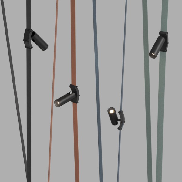 DK5547-BK Поворотный светильник для трека-ремня Belty, серия Spot, со светодиодом, D35*L126.5мм, 48V DC, 7W, RA90, 30°, 3000K, IP20, черный, алюминий